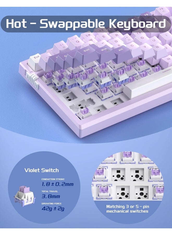 MageGee SKY81 75% Mechanical Gaming Keyboard, Hot Swappable Joint, Custom Creamy Keyboard with 5-Layer Sound Dampening, Knob Control, RGB Backlight, NKRO - Image 5