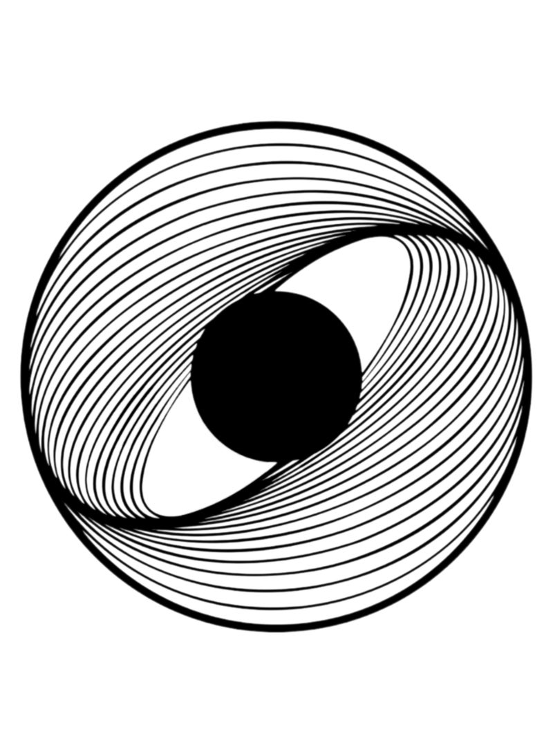 MIRFA Wooden Wall Art With Self Adhesive Base - Black (3D Vertigo Illusion) - Image 1