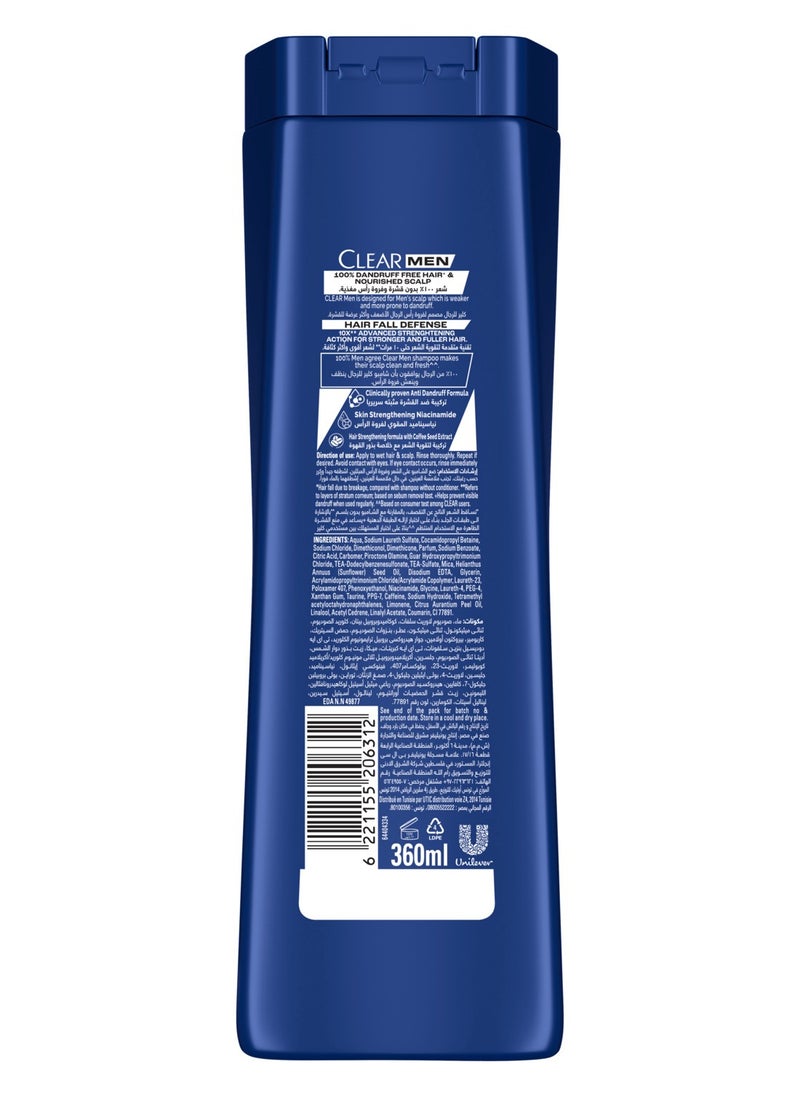 CLEAR Men Anti-dandruff Shampoo Hair Fall Defense, 10X less Hair Fall with Ultra Performance Formula, 360ML  - Image 2