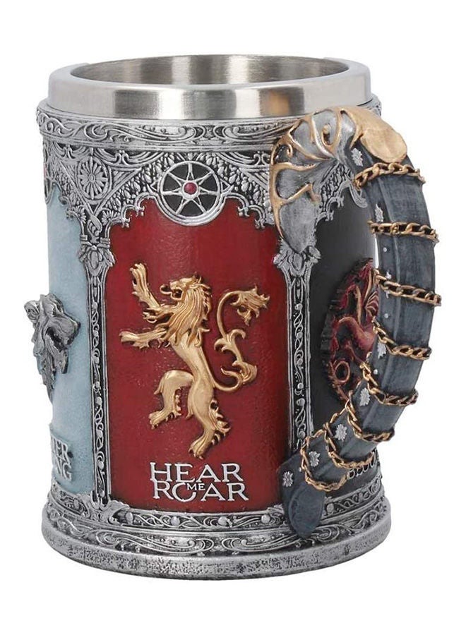 NIBEMINENT Game Of Thrones House Stark Mug The Seven Kingdoms Goblet Stainless Steel 3D Coffee Drinkware Cup (C) Silver - Image 1