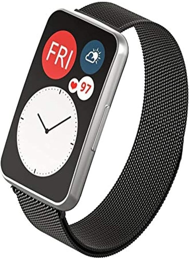 Dado - Dado Replacement Milanese Stainless Steel Band for Huawei Fit Watch (Black) - Image 1