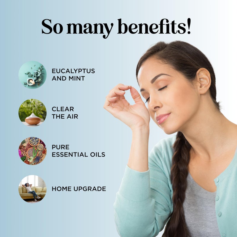 Maple Holistics زيت أساسي للتنفس للناشر - مزيج زيت أساسي منعش ومنعش مع زيت الأوكاليبتوس والنعناع وزيت شجرة الشاي والنعناع للناشرات للاستخدام في المنزل والاستحمام (2 أونصة سائلة) - Image 3