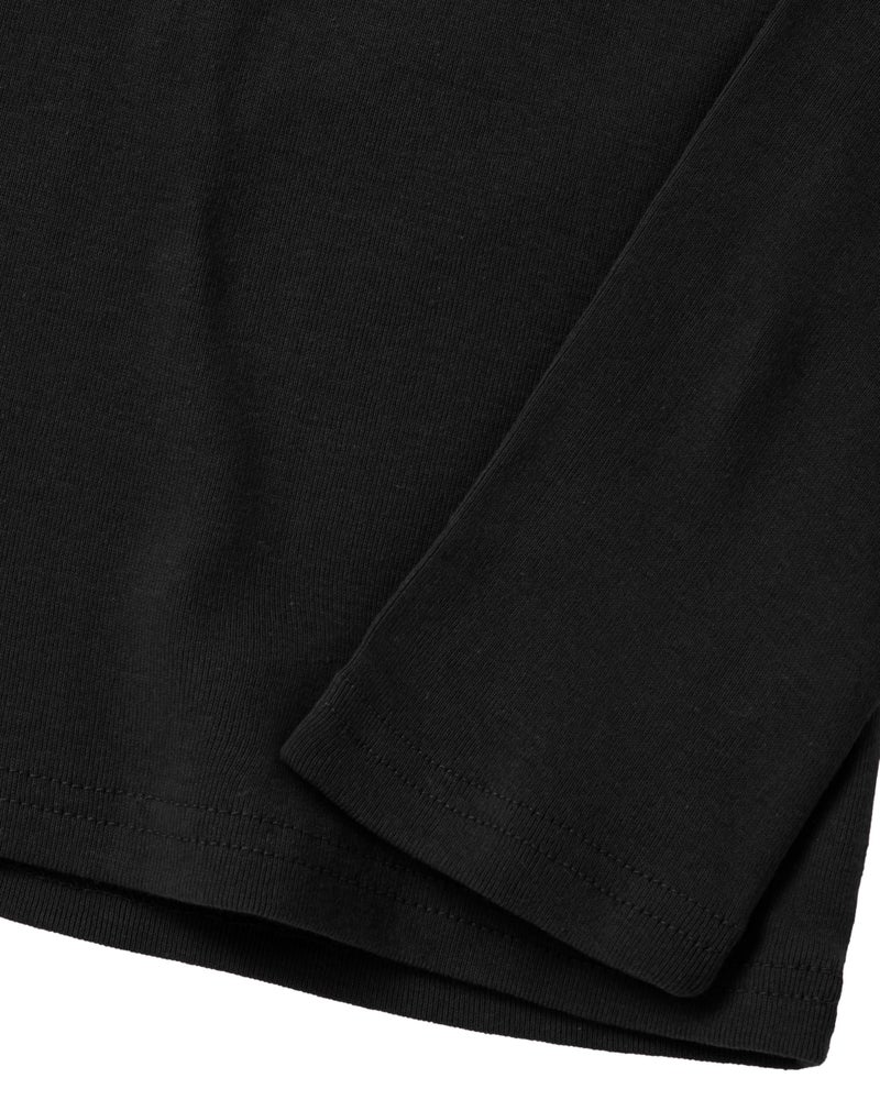 GIVON Men’s Slim Fit V-Neck Long Sleeve T-Shirt – 100% Cotton Ribbed Knit – Midweight Base Layer or Standalone Top / DCP053-BLACK-XL - Image 5