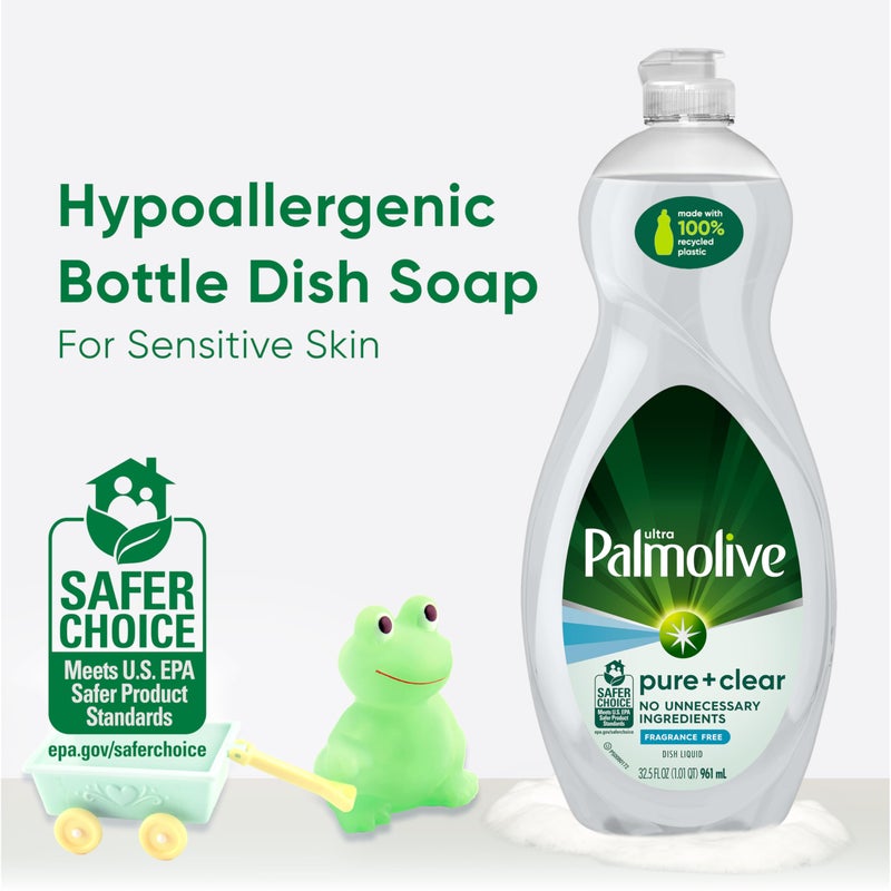 Palmolive Ultra Dishwashing Liquid Dish Soap, Pure + Clear Fragrance Free - 32.5 Fluid Ounce (Packaging may vary) - Image 2