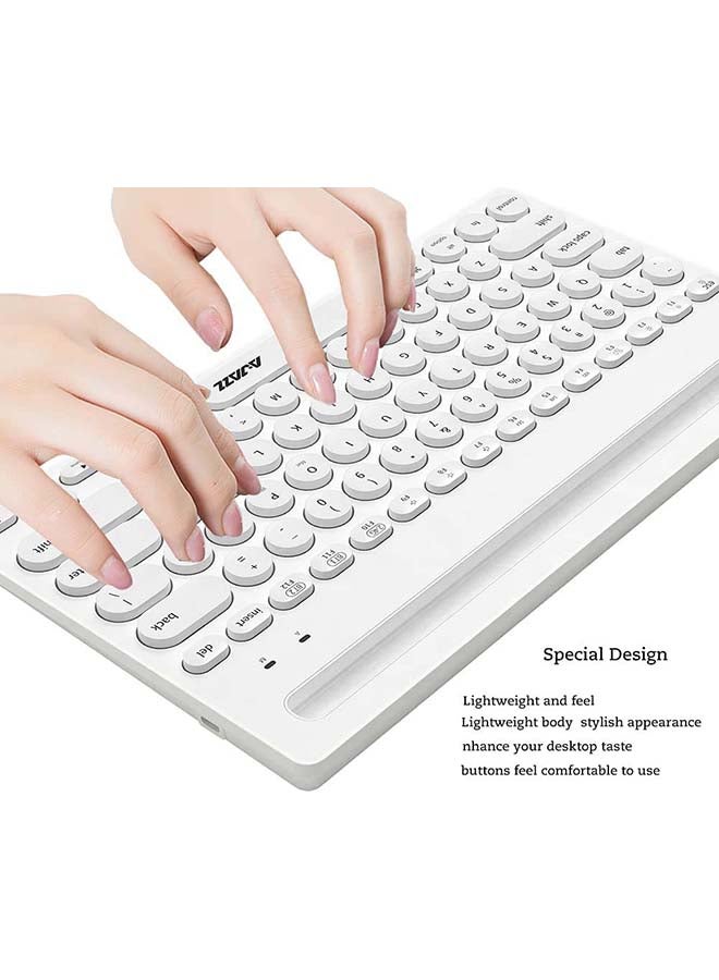 NIBEMINENT 320I Bluetooth Keyboard 79 Keys USB Receiver 2.4G Wireless Technology White - Image 5