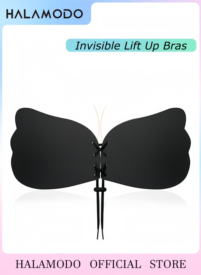 هالامودو حمالة صدر لاصقة للنساء، حمالة صدر رافعة بدون حمالات بدون ظهر، حمالات صدر لاصقة غير مرئية قابلة لإعادة الاستخدام، حمالة صدر عميقة بدون حمالات غير مرئية - Image 1