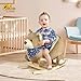 Qaba Baby Rocking Horse with Lullaby Ride On Horse Bear Themed Plush Animal Rocker with Pedals for Ages 1836 Months Easy to Assemble - Image 4