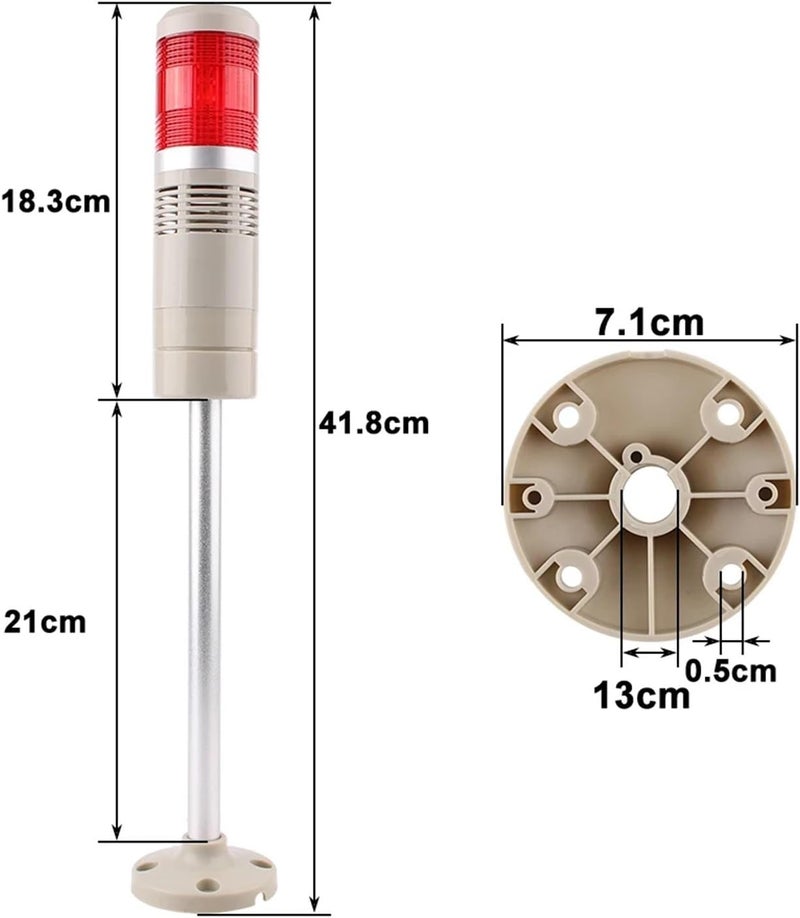 1 Layer 12V 24V 110V 220V Red Green Yellow Industrial Tower Signal Warning Light LGP-205 Indicator Light Steady Light with Sound(Beige,AC 110V) - Image 4