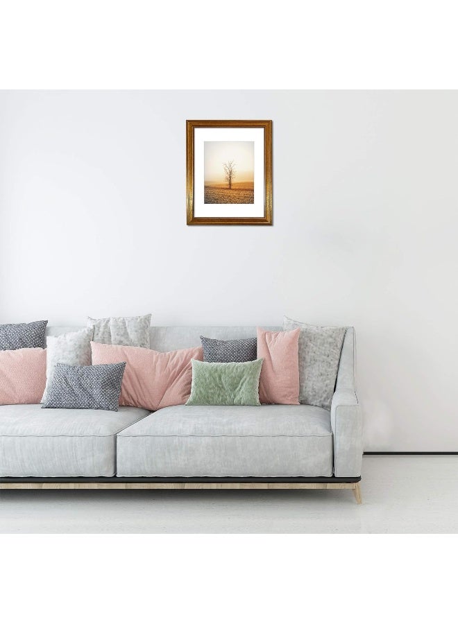 Golden State Art, 11x14 Photo Frame with White Mat for 8x10 Pictures & Real Glass, 1.25-Inch Wide, Dark Gold - Image 3