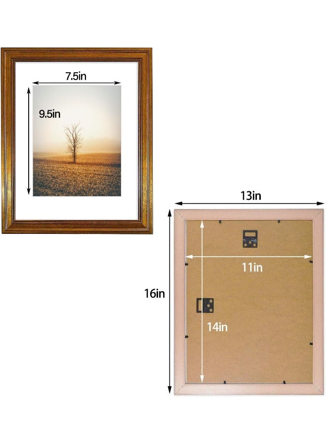 Golden State Art, 11x14 Photo Frame with White Mat for 8x10 Pictures & Real Glass, 1.25-Inch Wide, Dark Gold - Image 5