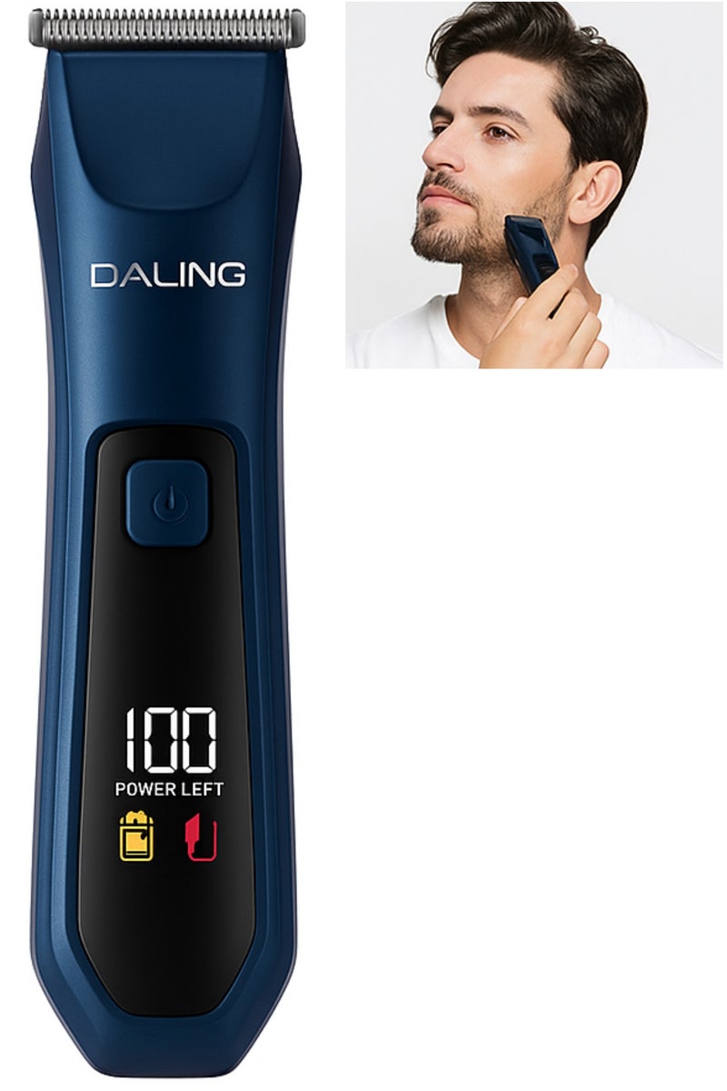 Daling Beard Trimmer For MEN Stainless Steel Led Display for Precision Facial Hair Trimming, 4 Combs Cordless Fast C Charging Clipper