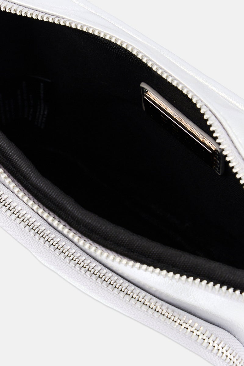 Urban Expressions Women Metallic Fanny Pack 24 L x 14 H x 5 W cm, Silver  - Image 5