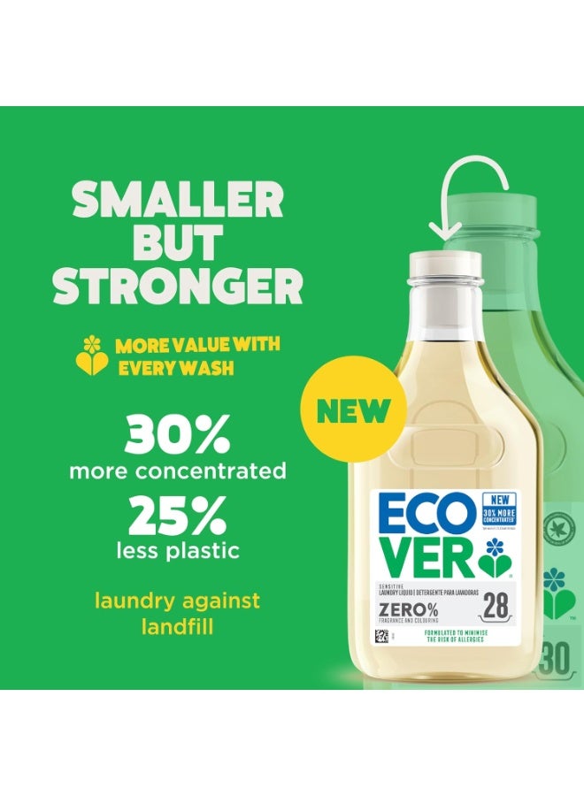 Ecover Zero Laundry Liquid Concentrated 1L – Fragrance & Colour Free, Sensitive Skin, 28 Washes - Image 3