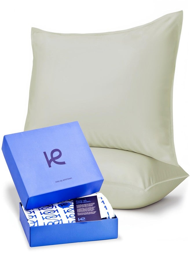 Kickoff Home Kickoff Viscose Bamboo Pillowcase, King, Set of 2, 100% Organic Hidden Zippered Viscose Bamboo Pillow Case King Size, Cooling Pillow Cover for Hot Sleepers (20"x40", Soft Sage) - Image 1