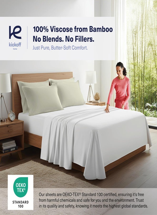 Kickoff Home Kickoff Viscose Bamboo Pillowcase, King, Set of 2, 100% Organic Hidden Zippered Viscose Bamboo Pillow Case King Size, Cooling Pillow Cover for Hot Sleepers (20"x40", Soft Sage) - Image 2