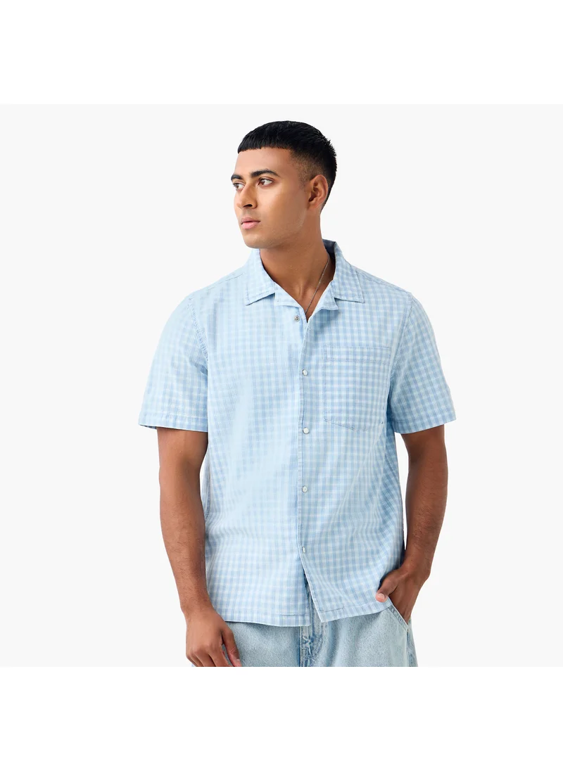 Lee Cooper Lee Cooper Regular Fit Checked Collared Shirt