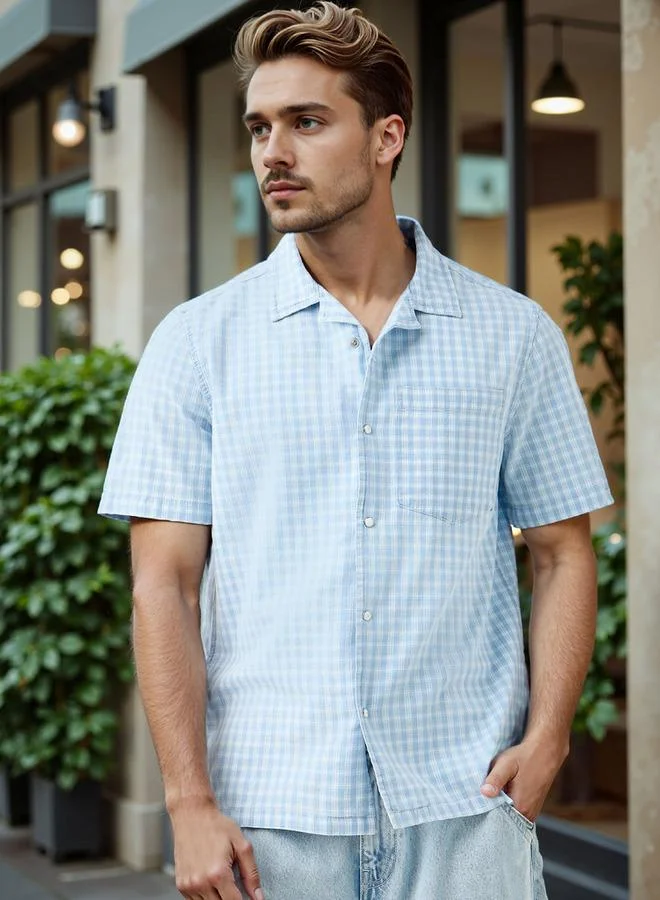 Lee Cooper Regular Fit Checked Collared Shirt