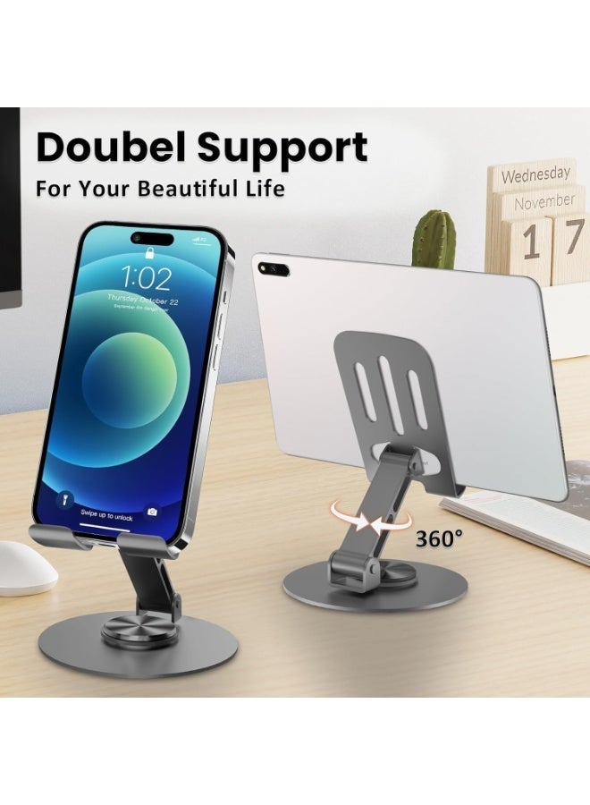 PRO Stand Metal Cell Phone, Multi-Angel Adjustable 360° Rotation Non-Slip Metal Phone Stand Compatible with and All Smartphones - (Dark Gray) - Image 2