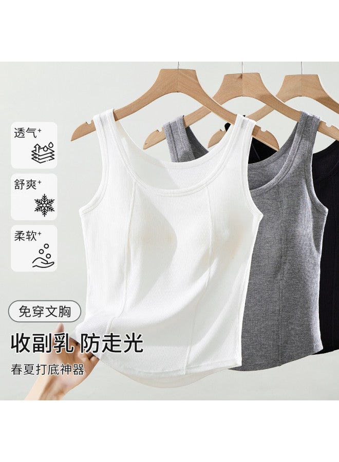 MIIOW Women'S Camisole With Built-In Bra, Wide Strap Tank Top For Layering Or Outerwear - Image 2