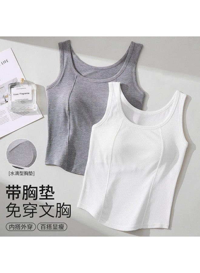 MIIOW Women'S Camisole With Built-In Bra, Wide Strap Tank Top For Layering Or Outerwear - Image 4