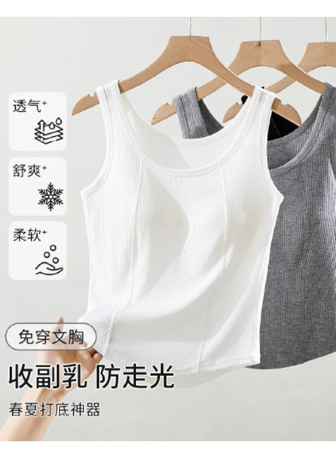 MIIOW Women'S Camisole With Built-In Bra, Wide Strap Tank Top For Layering Or Outerwear - Image 1