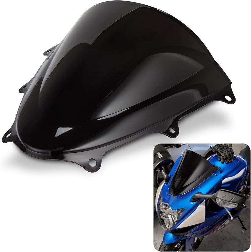 psler Windshield WindScreen Double Bubble for GSXR600 750 K11 (2011-2022) - Black - Image 1