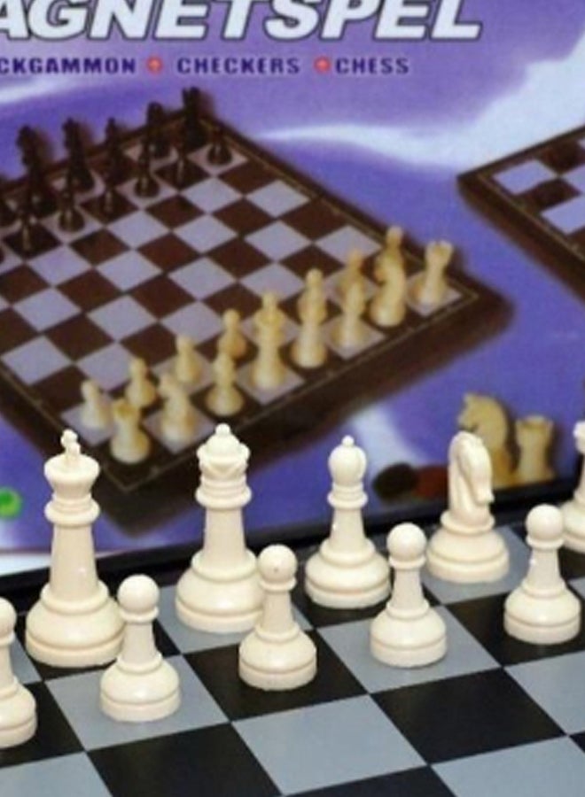 مجموعة لعبة  الشطرنج المغناطيسي والداما مع الطاولة 3 في 1 29سم - Image 2