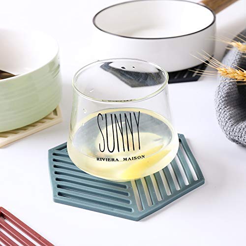 KPNG 3 Pcs PVC Anti-Hot Coaster Waterproof Hollow Placemat Coffee Tea Cup Pad Anti-Skid Nordic Style Table Mat Nordic High Temperature Anti-Slip Mat Insulation Mat (3 Piece Red Line) - Image 3