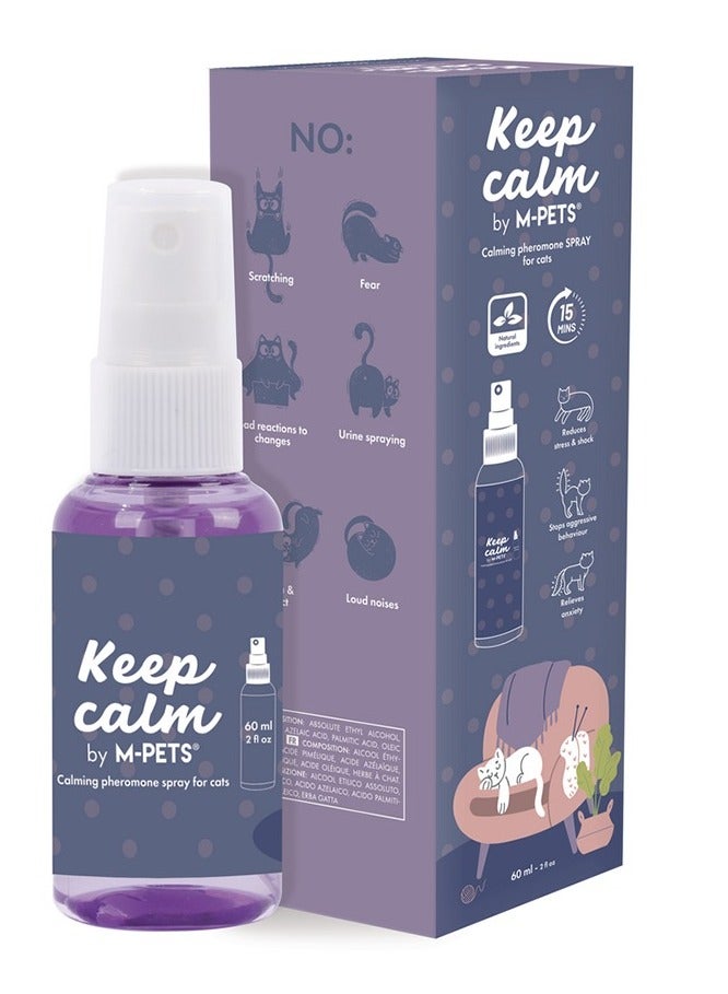 mpets Keep Calm Calming Pheromone Spray for Cats 60ml