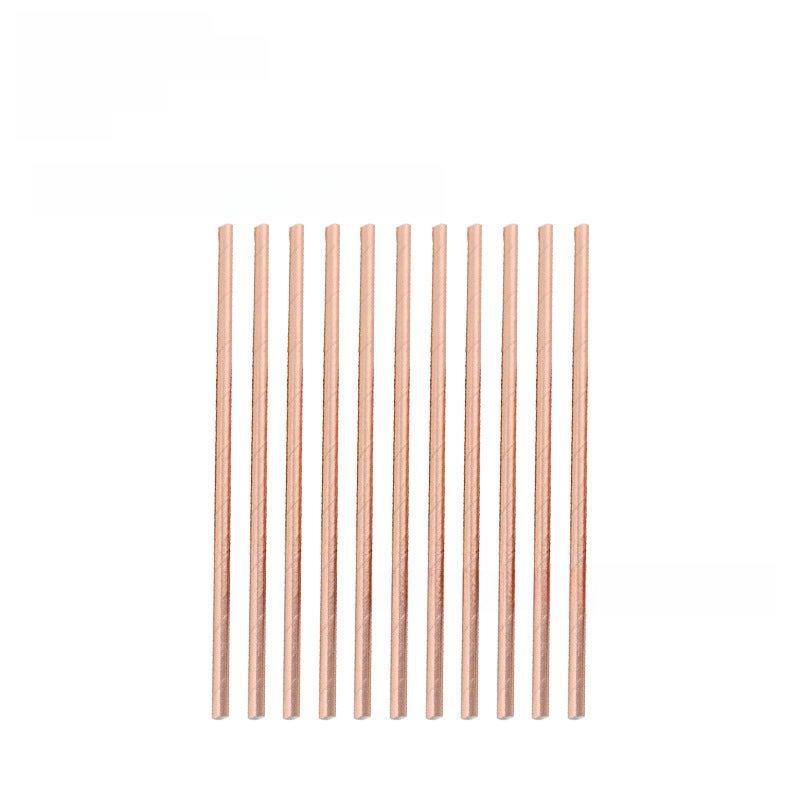Pink Lotus Rose Gold Diamond Party Tableware Set Rose gold straw 10p 