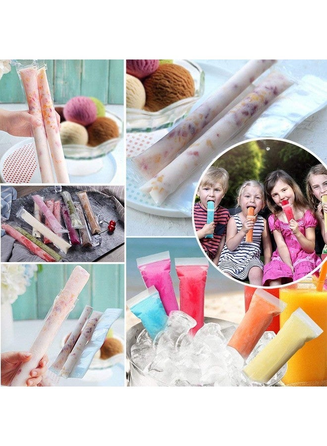 FEBSNOW 160 Disposable Ice Popsicle Mold Bags| BPA Free Freezer Tubes With Zip Seals | For Healthy Snacks, Yogurt Sticks, Juice & Fruit Smoothies, Ice Candy Pops| Comes With A Funnel (11"x2")  - Image 2