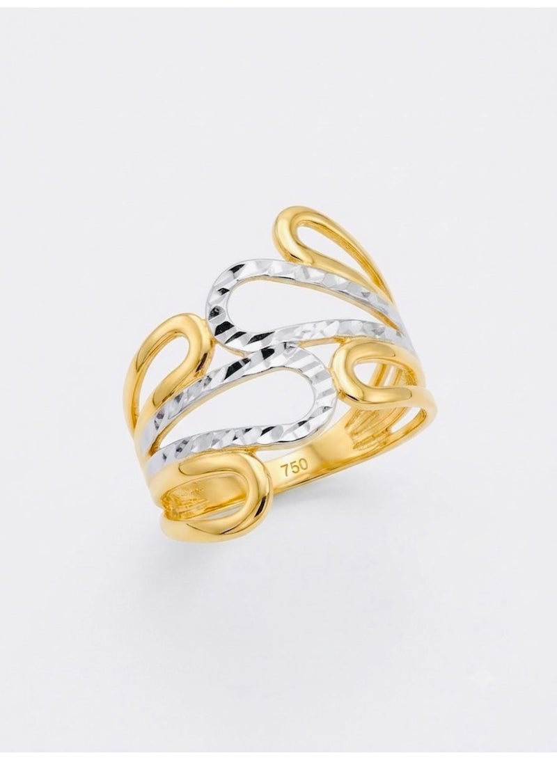 The Intermix Gems Two-Tone Gold Abstract Statement Ring 18K - Image 4