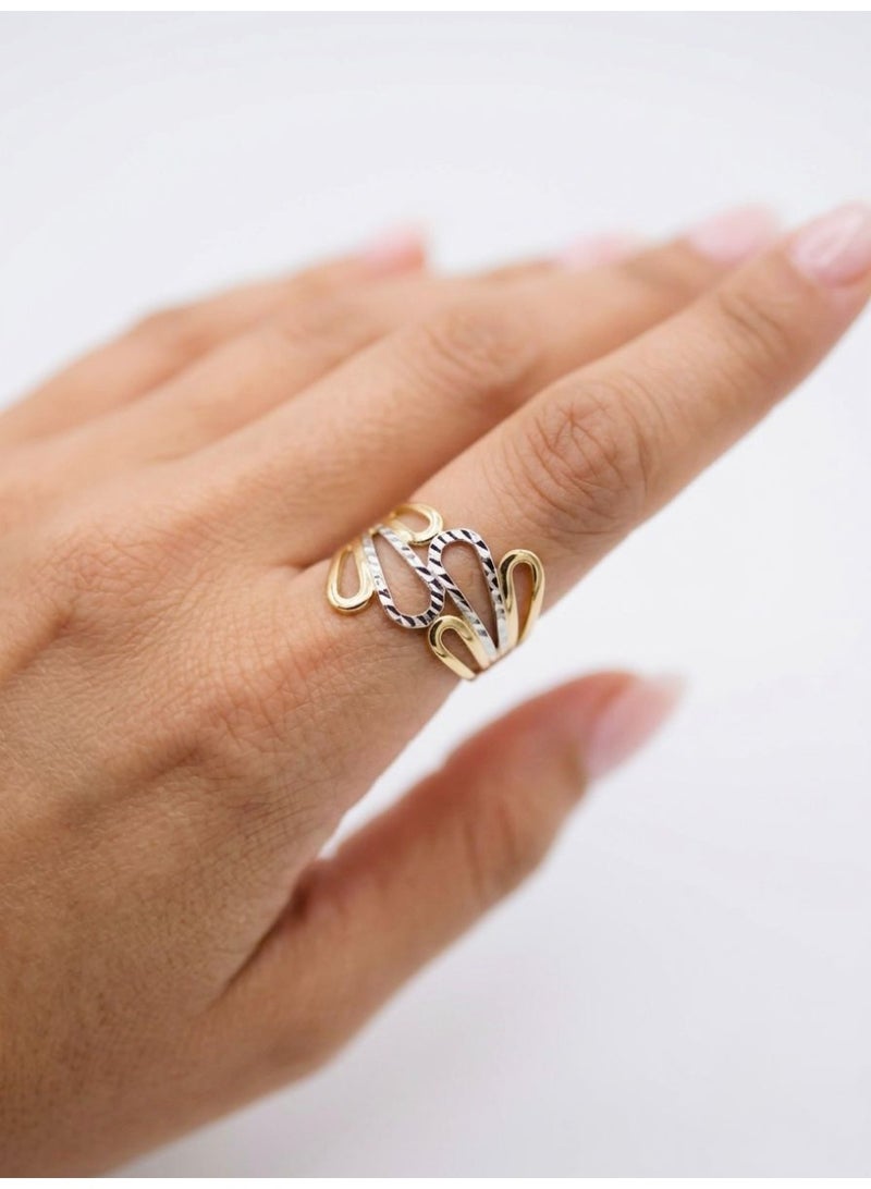 The Intermix Gems Two-Tone Gold Abstract Statement Ring 18K - Image 1