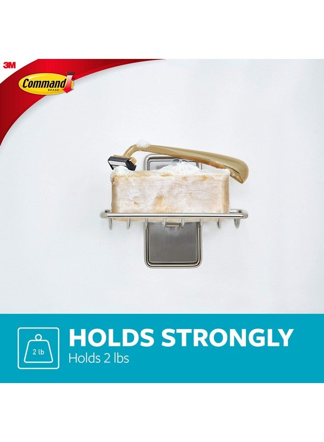 Command Soap Dish for Shower, Damage Free Hanging Bathroom, No Tools Bar Soap Holder, 1 Satin Nickel Soap Dish and 2 Water-Resistant Command Strips - Image 3