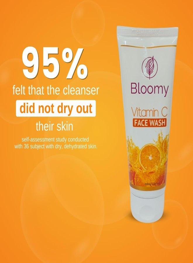 BLOOMY Vitamin C Face Wash for Brighter & Glowing Skin | Deep Cleansing, Skin Brightening & Hydrating Formula | Suitable for All Skin Types | Gentle Daily Cleanser for Women - 100ml - Image 3