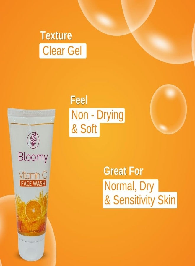 BLOOMY Vitamin C Face Wash for Brighter & Glowing Skin | Deep Cleansing, Skin Brightening & Hydrating Formula | Suitable for All Skin Types | Gentle Daily Cleanser for Women - 100ml - Image 4