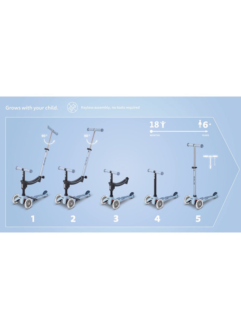 Micro Mini2Grow Deluxe LED 2.0 Ocean Slate | Mini Micro 2 Grow LED 4in1 Toddler's Trike | Handlebar Adjustable | Foldable | Lightweight | Boys & Girls | 1-6yrs | Pink - Image 5