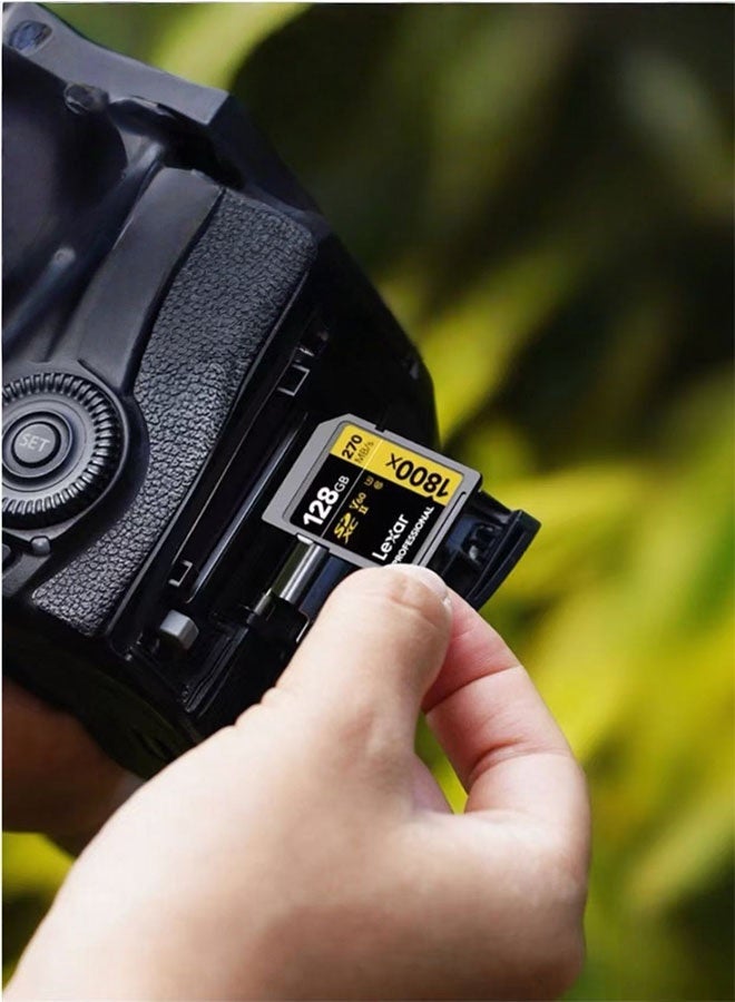 بطاقة SD Lexar 1800x بطاقة SDXC UHS-II احترافية بسعة 128 جيجابايت، تصل سرعتها إلى 270 ميجابايت/ثانية - Image 3