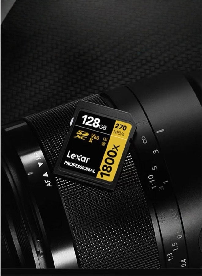 بطاقة SD Lexar 1800x بطاقة SDXC UHS-II احترافية بسعة 128 جيجابايت، تصل سرعتها إلى 270 ميجابايت/ثانية - Image 4