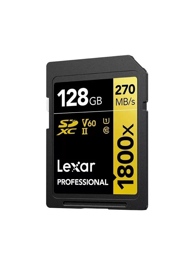بطاقة SD Lexar 1800x بطاقة SDXC UHS-II احترافية بسعة 128 جيجابايت، تصل سرعتها إلى 270 ميجابايت/ثانية - Image 2