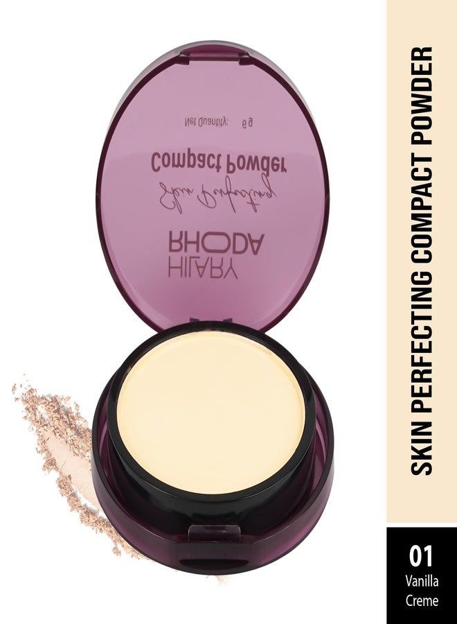 Hilary Rhoda Skin Perfecting Compact Powder | Oil Control & Matte Finish | Buildable Coverage | Blends Easily | Hides Imperfections | 6g (Vanilla Creme | Shade 01) - Image 2