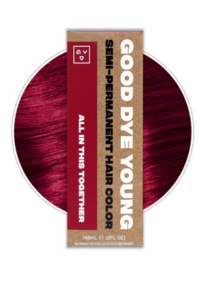 Good Dye Young - Semi Permanent Red Hair Dye (All In This Together) Uv Protective Temporary Hair Color Lasts 1524+ Washes Conditioning Burgundy Hair Dye - Image 1