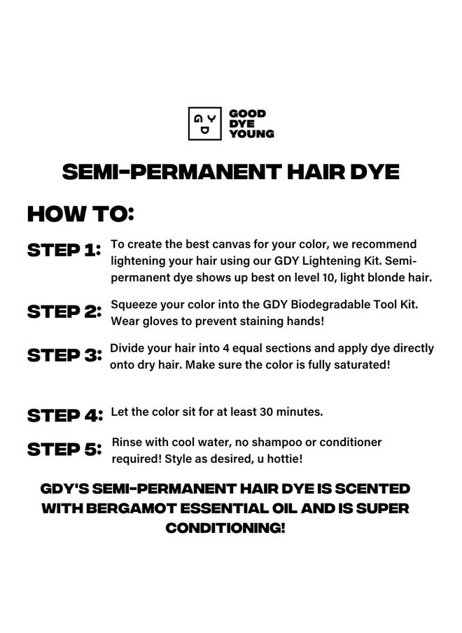 Good Dye Young - Semi Permanent Red Hair Dye (All In This Together) Uv Protective Temporary Hair Color Lasts 1524+ Washes Conditioning Burgundy Hair Dye - Image 1