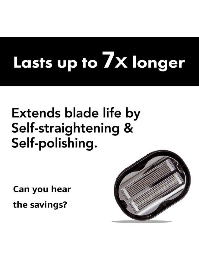 OmniShaver Premium Omnishaver Bi-Directional Shavers for Men & Women | 3x Faster Than Disposable Razors | Smooth, and Safe | Self-Cleaning, Self-Sharpening Razor Blades for Shaving Head, Legs, Arms, Body (Black)  - Image 5