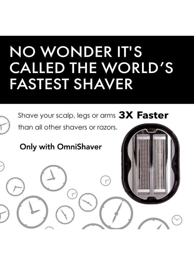 OmniShaver Premium Omnishaver Bi-Directional Shavers for Men & Women | 3x Faster Than Disposable Razors | Smooth, and Safe | Self-Cleaning, Self-Sharpening Razor Blades for Shaving Head, Legs, Arms, Body (Black)  - Image 4