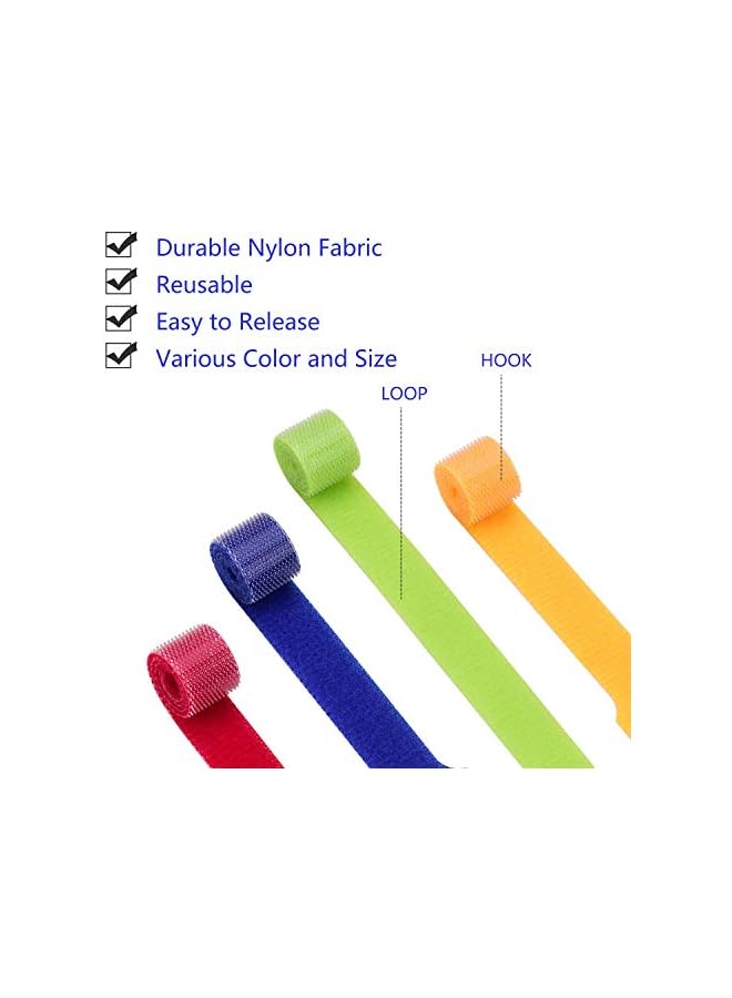 promass 80Pcs Reusable Cable Ties, Premium Adjustable Cord Organizer for Cable Management, Multicolored Cable Organizer for Home/Office/Studio Cord Management, 2 Sizes & 4 Colors - Image 4