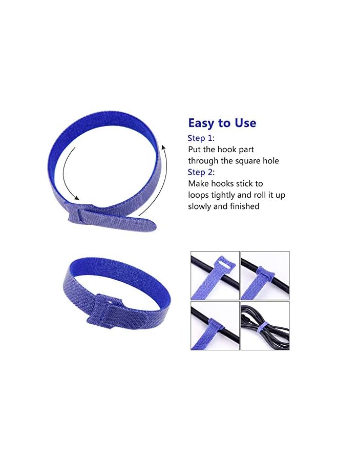 promass 80Pcs Reusable Cable Ties, Premium Adjustable Cord Organizer for Cable Management, Multicolored Cable Organizer for Home/Office/Studio Cord Management, 2 Sizes & 4 Colors - Image 5