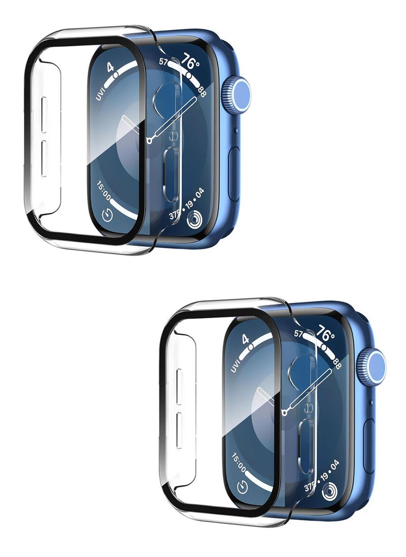 SJet 2 Pack Apple Watch Series 10 46mm case with Tempered Film Screen Protector, Full Protective Hard PC Bumper Touch Sensitive HD Screen Cover(46mm,Clear+Clear)  - Image 1