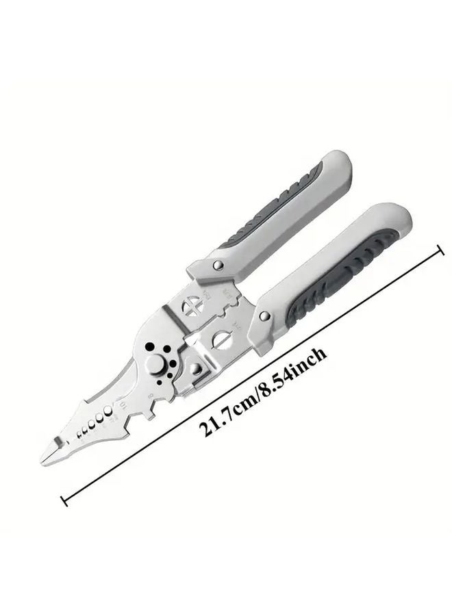 1pc Multifunctional Electrician Wire Stripping Pliers Winding Cutting Peeling Pressing - Image 4