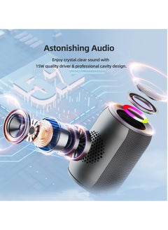 Zealot ZEALOT S32 Pro Bluetooth Speaker, Speakers Bluetooth Wireless,(15W New Version) Portable Speaker Outdoor，Loud Stereo Sound, Dual Pairing, USB/TF/AUX, for Home, Party, Beach-Black  - Image 2